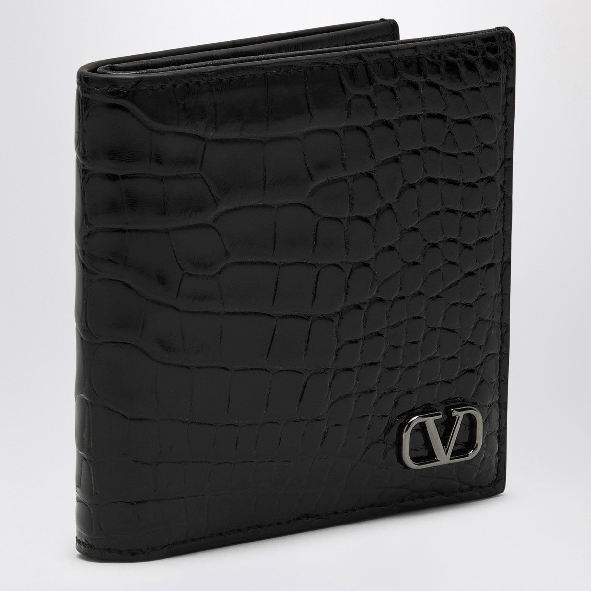 Valentino Garavani Signature VLogo Wallet in Black Leather