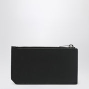 Porte-cartes Fragments Noir Saint Laurent en cuir grainé