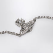 Vivienne Westwood Platinum Orb logo bracelet with crystals