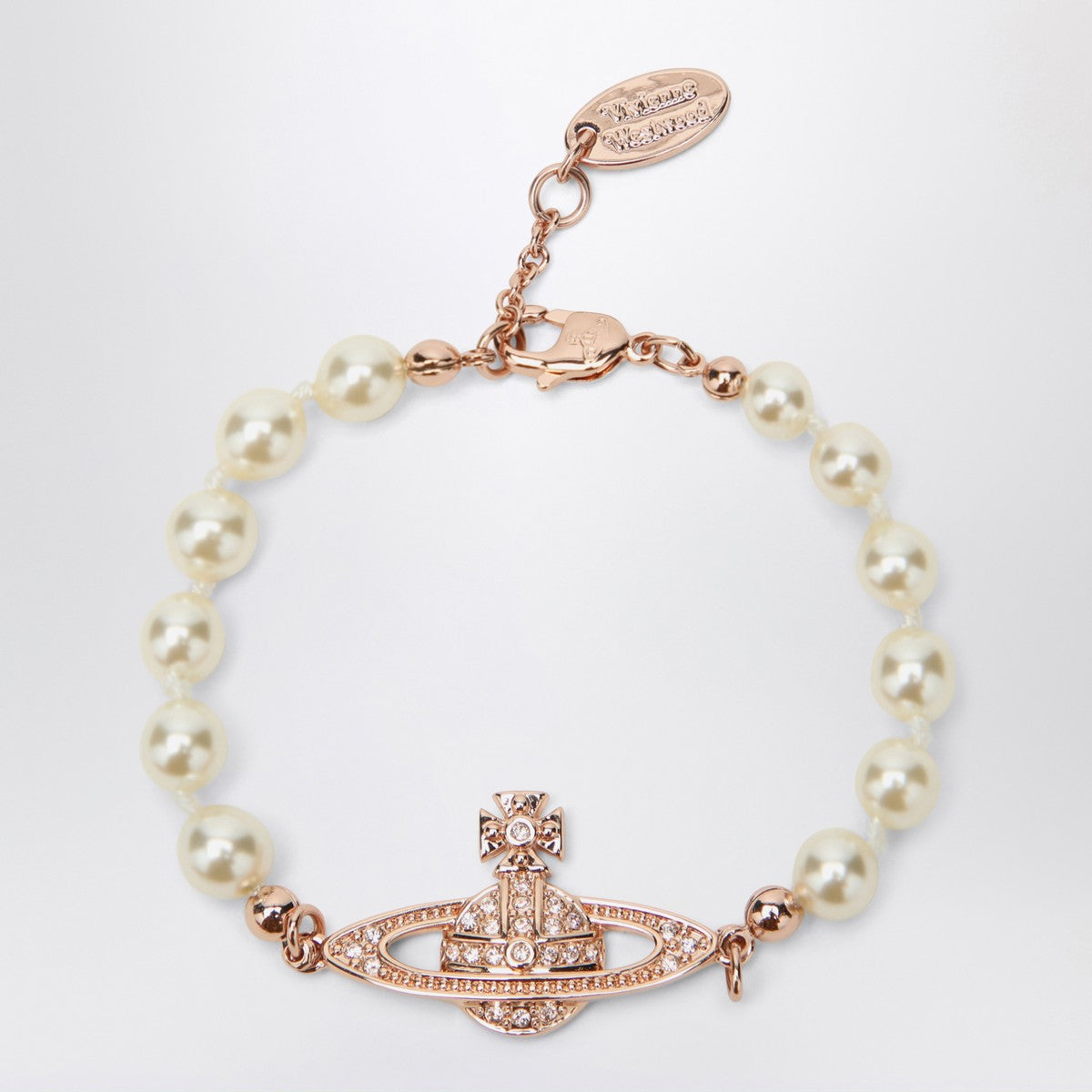 Bracelet Vivienne Westwood Mini Bas Relief Pearl en or rose