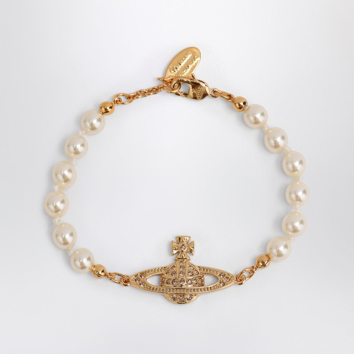 Bracelet Vivienne Westwood Mini Bas Relief Pearl en or