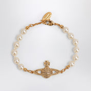 Bracelet Vivienne Westwood Mini Bas Relief Pearl en or