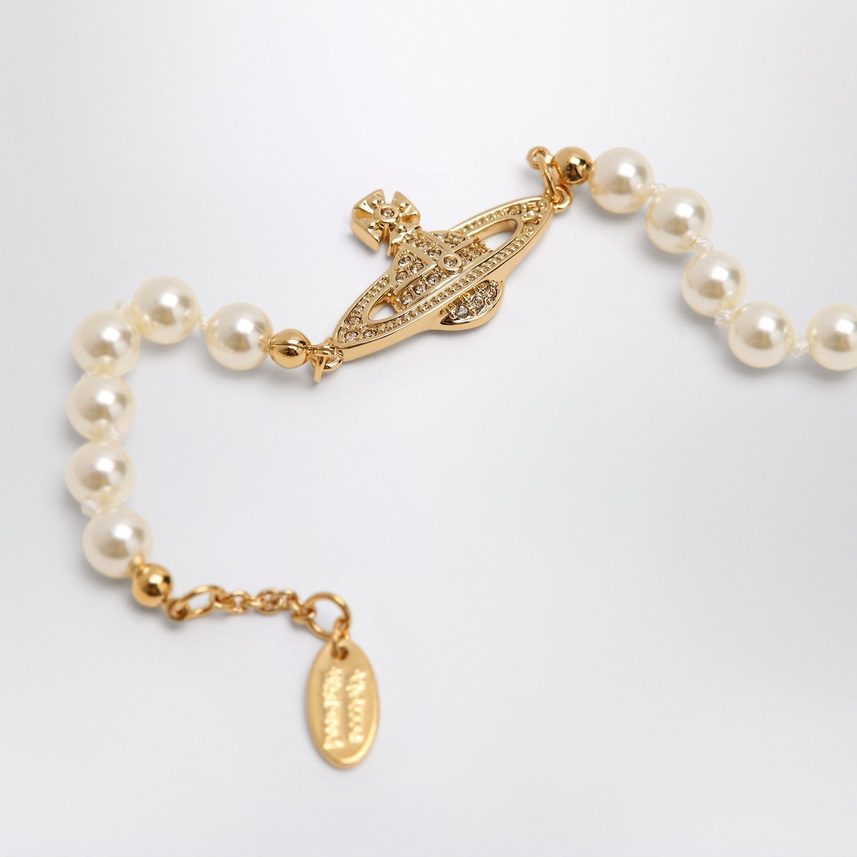 Bracelet Vivienne Westwood Mini Bas Relief Pearl en or
