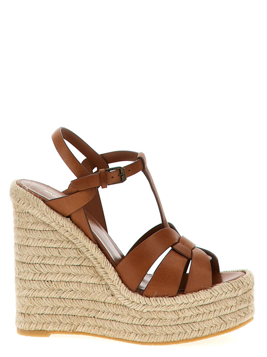 Saint Laurent Tribute Espadrilles Sandals — Brown, 13cm