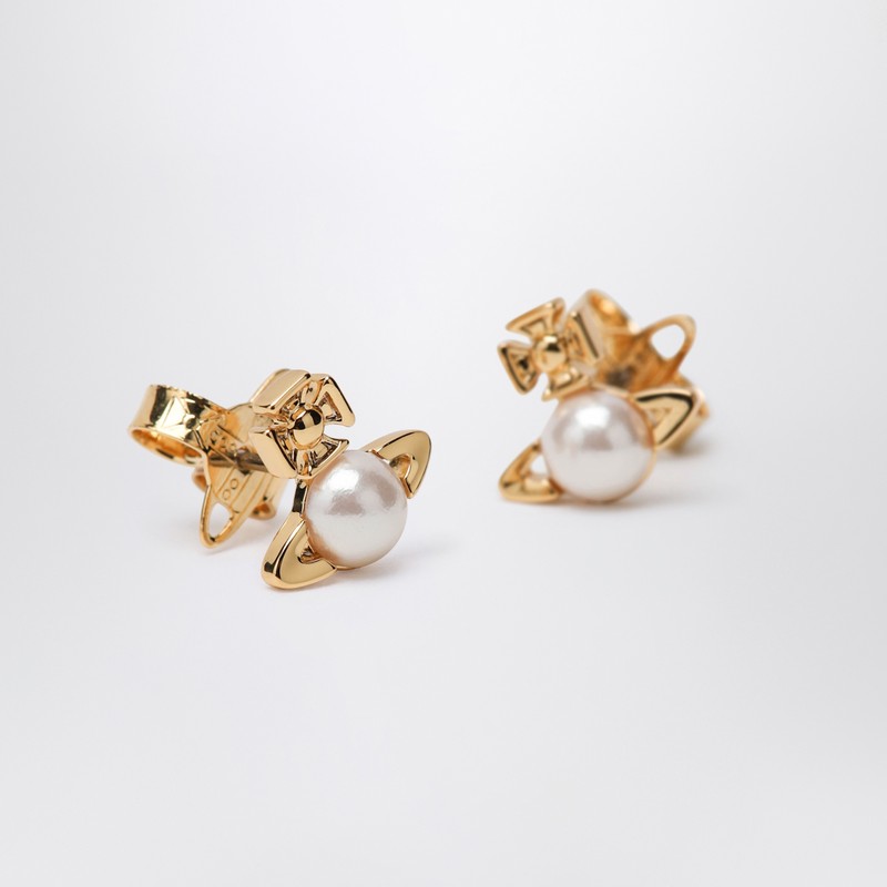 Boucles d'oreilles Balbina en or avec perle de Vivienne Westwood