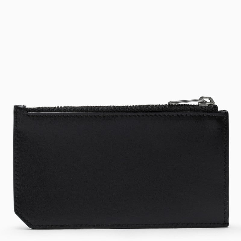Porte-cartes de crédit zippé Monogram noir Saint Laurent