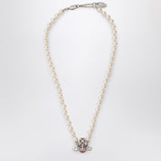 Vivienne Westwood Kitty Pearl necklace with platinum finish
