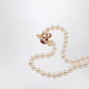 Vivienne Westwood Kitty Pearl necklace in gold finish
