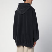 Martine Rose Oversized black hoodie in washed cotton