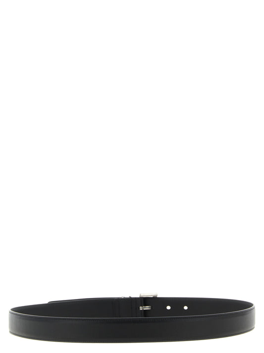 Saint Laurent Monogram’ Belt — Black Leather, 3 cm