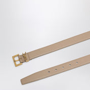 Saint Laurent Cassandre belt in dark beige leather