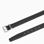 Ceinture Cassandre Saint Laurent en cuir grainé noir