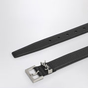 Ceinture Cassandre Saint Laurent en cuir grainé noir