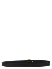 Saint Laurent Cassandre Belt — Men's Black Leather, €290