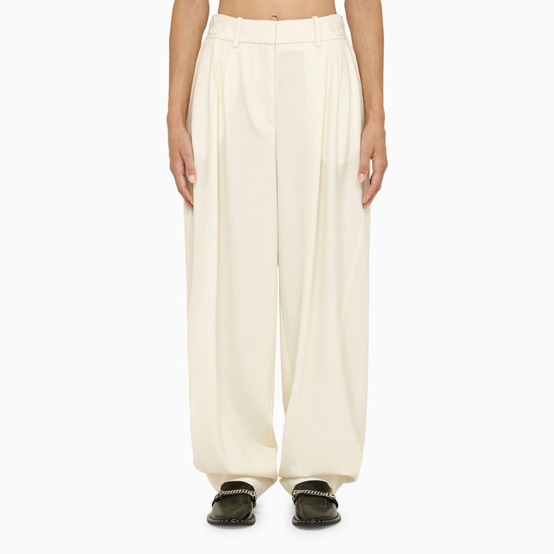 Pantalon baggy en laine crème Stella McCartney