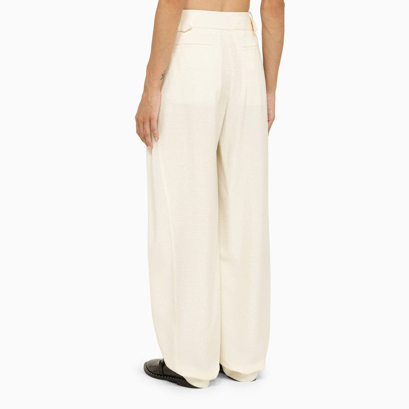 Pantalon baggy en laine crème Stella McCartney