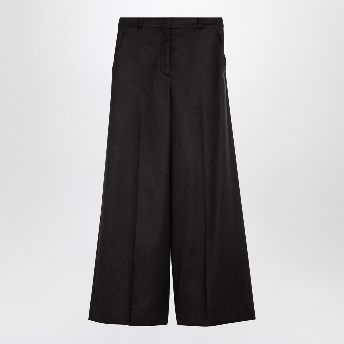 Stella McCartney Dark chocolate wide leg pants in wool