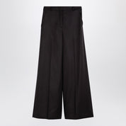 Stella McCartney Dark chocolate wide leg pants in wool