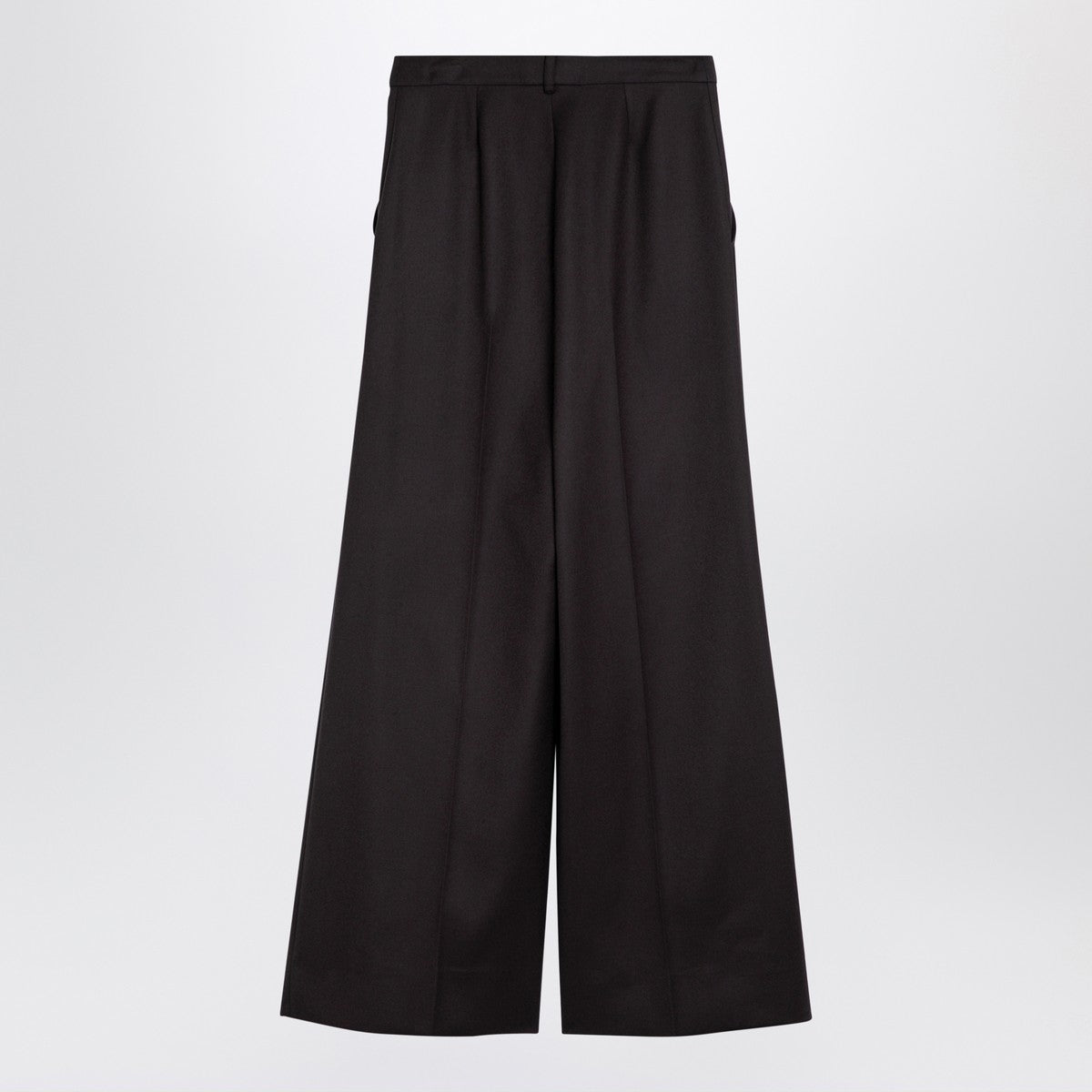 Stella McCartney Dark chocolate wide leg pants in wool