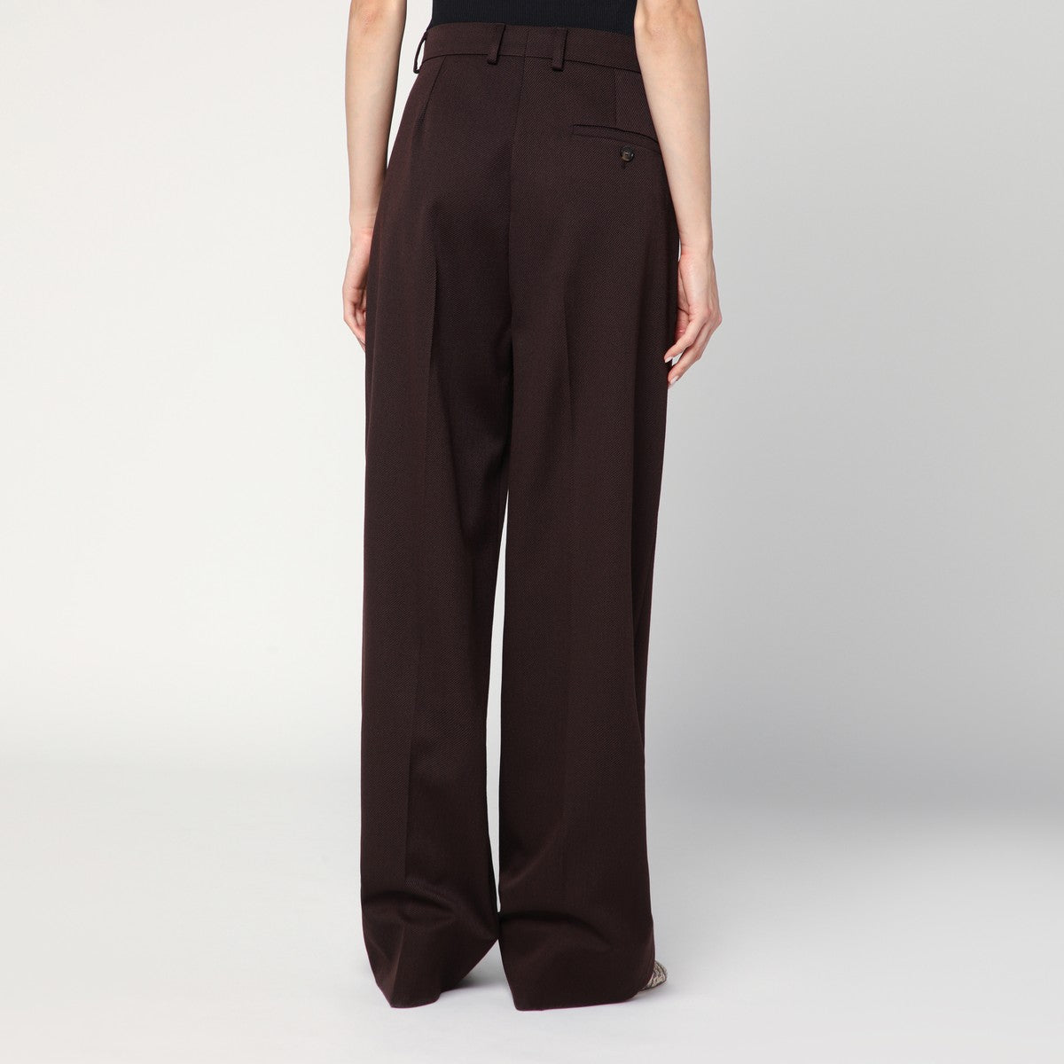 Pantalon droit Stella McCartney en laine prune