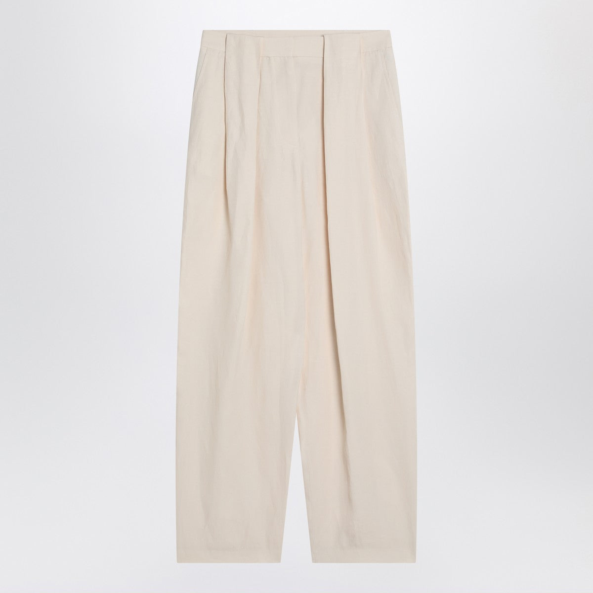 Stella McCartney Wide butter-coloured pants in linen blend