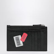Porte-cartes Balenciaga noir en cuir Arena