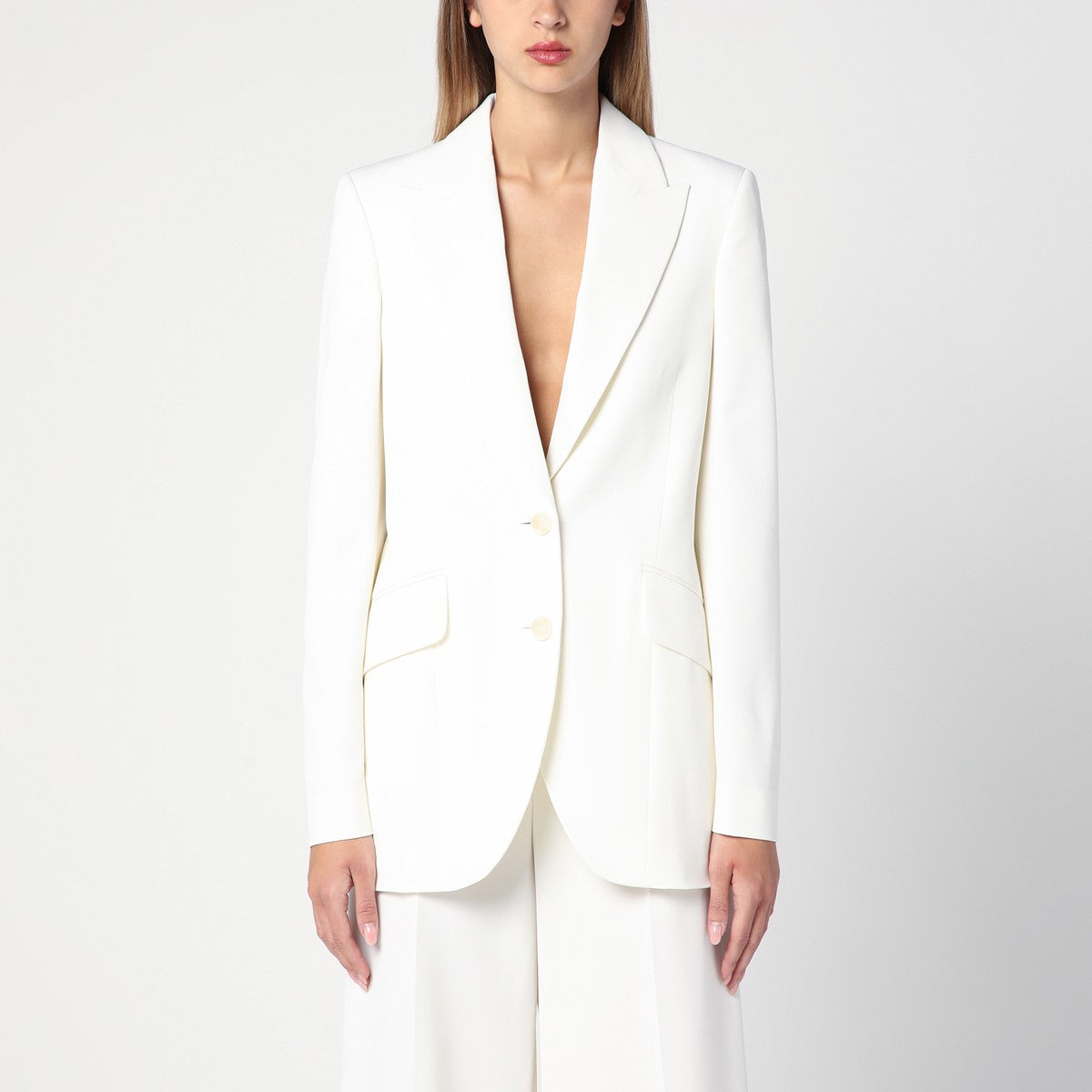 Veste simple boutonnage en laine ivoire Stella McCartney