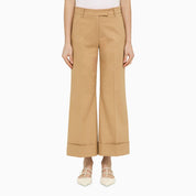 Desert‑coloured Cotton Trousers — QUELLEDUE
