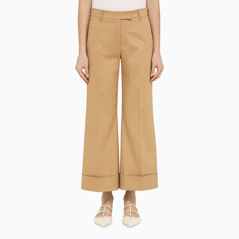 Desert‑coloured Cotton Trousers — QUELLEDUE