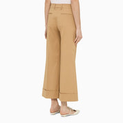 Desert‑coloured Cotton Trousers — QUELLEDUE