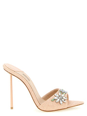 Le Silla Prairie Sandals — Pink Raffia Stiletto 12cm