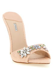 Le Silla Prairie Sandals — Pink Raffia Stiletto 12cm