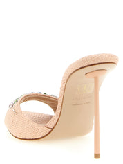 Le Silla Prairie Sandals — Pink Raffia Stiletto 12cm