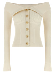 Zimmermann Rebellion Bandeau Cardigan Knitwear — Beige