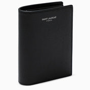 Saint Laurent Black vertical bi-fold wallet in leather