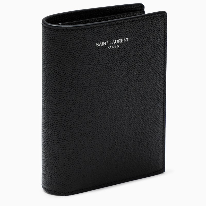 Saint Laurent Black vertical bi-fold wallet in leather