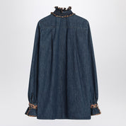 Valentino Blue denim blouse with embroidered edges