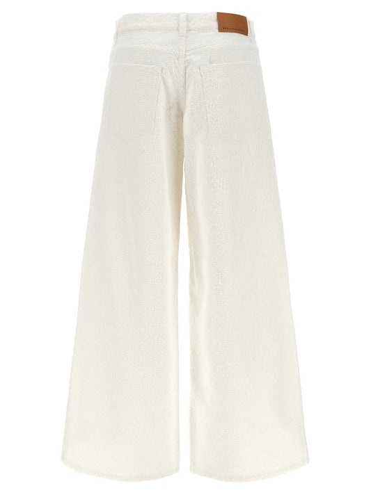 Stella McCartney Jeans Bouclé — White Wide-Leg Jeans