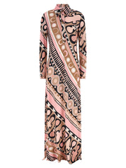 Emilio Pucci Soleil Print Chemisier Dress — Pink Maxi