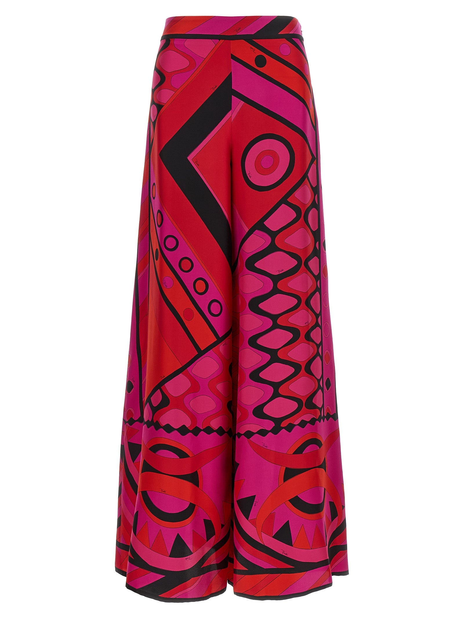 Emilio Pucci Vivara Trousers — Silk Print Fuchsia