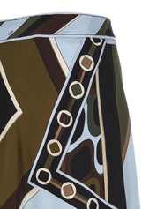 Emilio Pucci Vivara Skirt — Silk Midi Skirt, Green