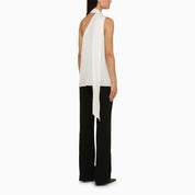Stella McCartney Cream asymmetric viscose top