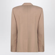 Valentino Double-breasted jacket in light camel virgin wool