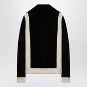Valentino Black chenille sweatshirt with Chez Valentino patch