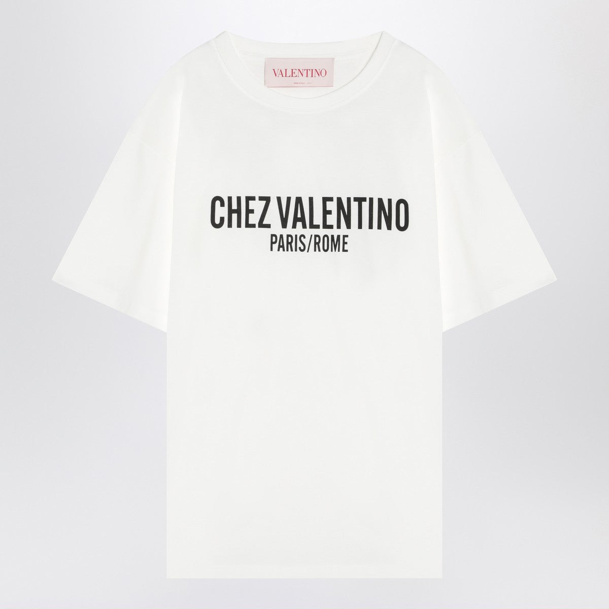 Valentino Ivory T-shirt with Chez Valentino print