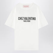 Valentino Ivory T-shirt with Chez Valentino print