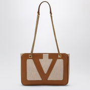 Petit sac Viva Superstar Valentino Garavani en toile naturelle et épices