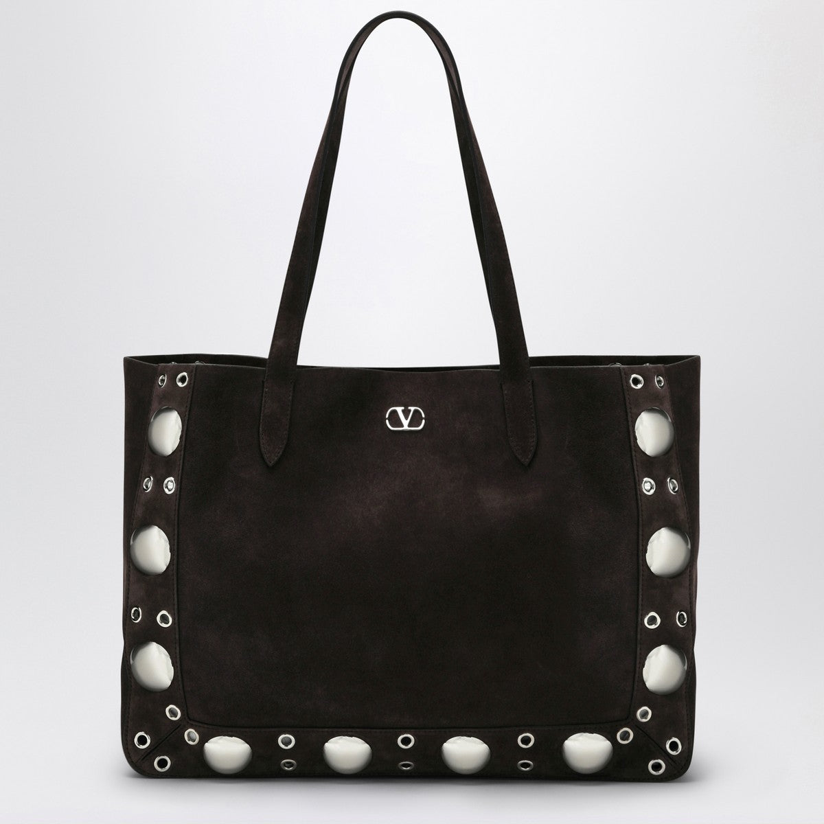 Valentino Garavani Cabas Nellcôte Moyen en Daim Marron