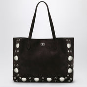 Valentino Garavani Cabas Nellcôte Moyen en Daim Marron