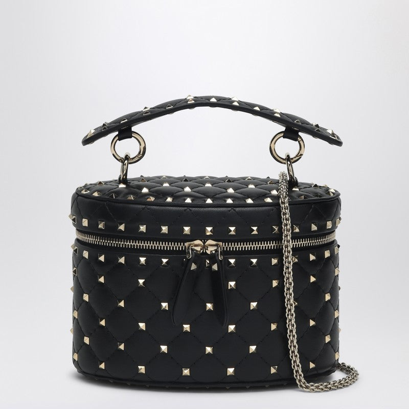 Valentino Garavani Small Rockstud bucket bag in black leather